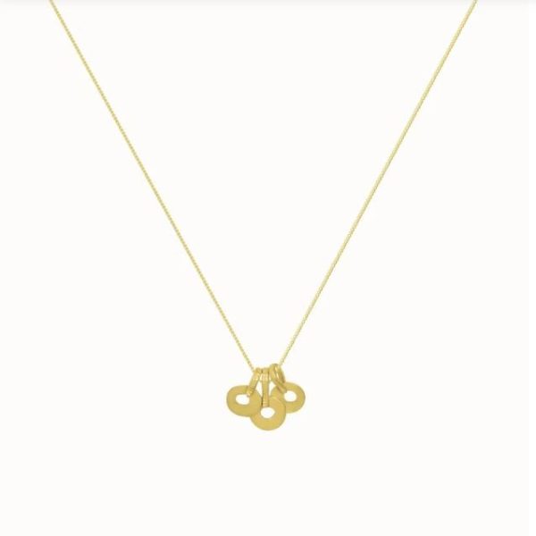 Flawed three in a charm ketting goud