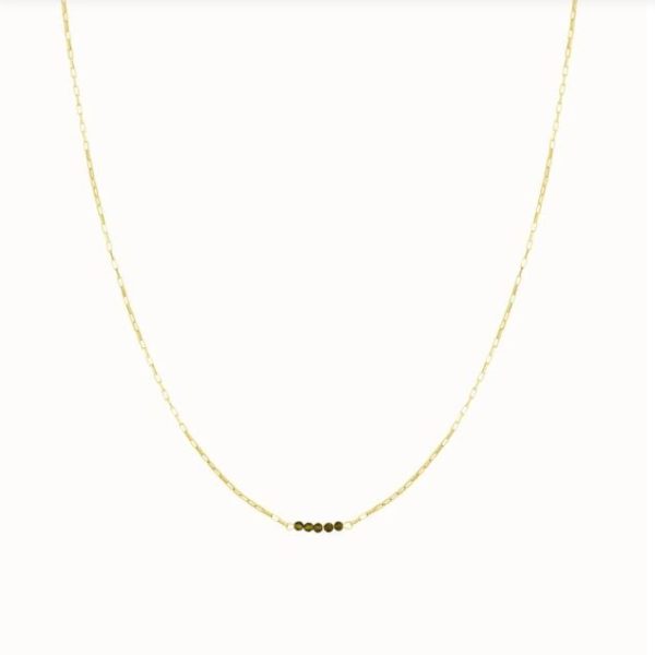 Flawed tourmaline ketting goud