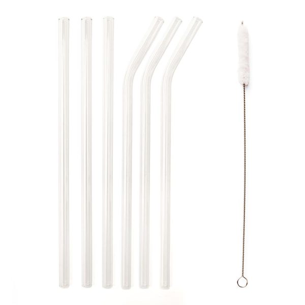 Reusable glass straws - clear