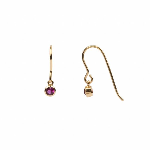 Bliss hook - oorring (1st) - pink ruby - gold - Afbeelding 2