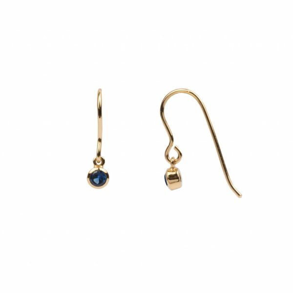 Bliss hook - ooring - blue sapphire - gold - Afbeelding 2