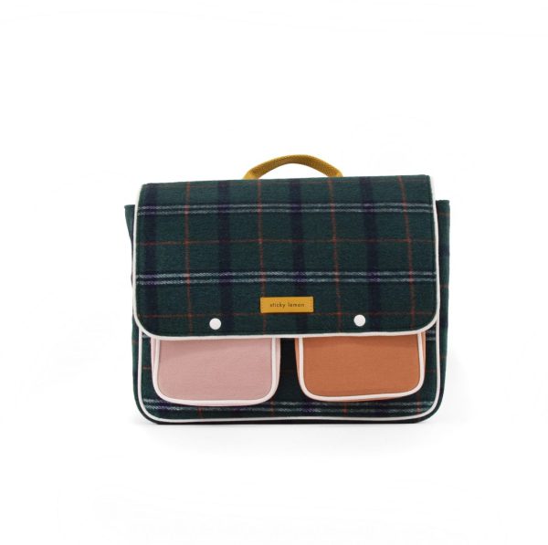 Wanderer - boekentas - forest green checks