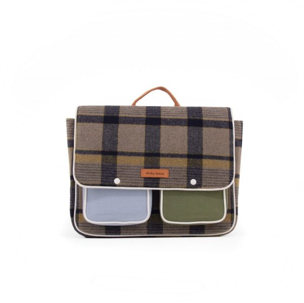 Wanderer - boekentas - sandy beige checks