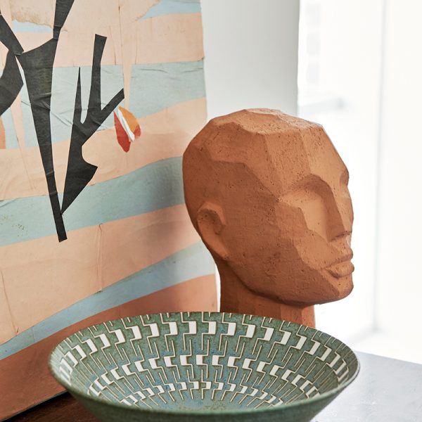 Abstract head sculpture - decoratie - terracotta - Afbeelding 2