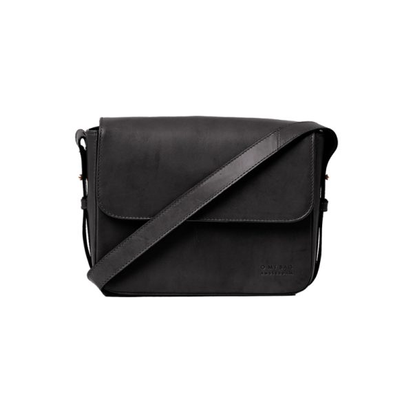 Gina - handtas - black classic leather - Afbeelding 3