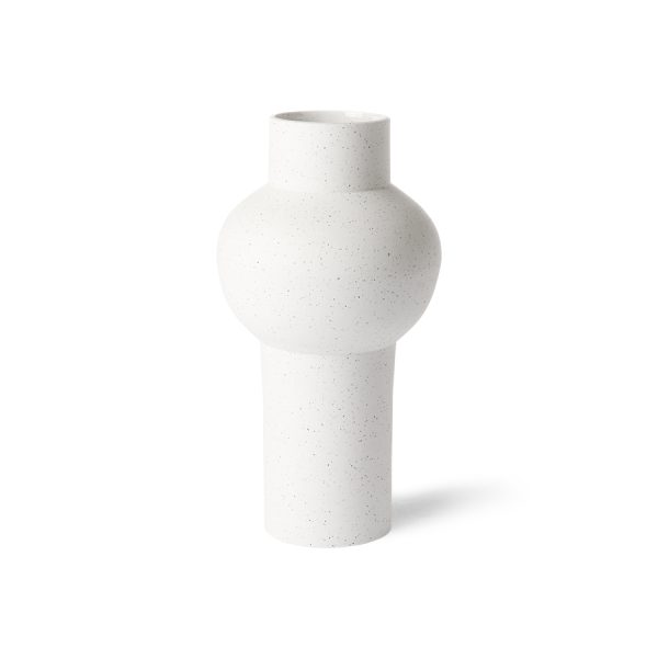 gespikkelde klei vaas - rond M