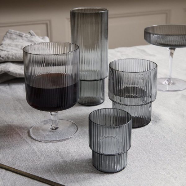 Ripple glazen klein - set van 4 - smoked - Afbeelding 2