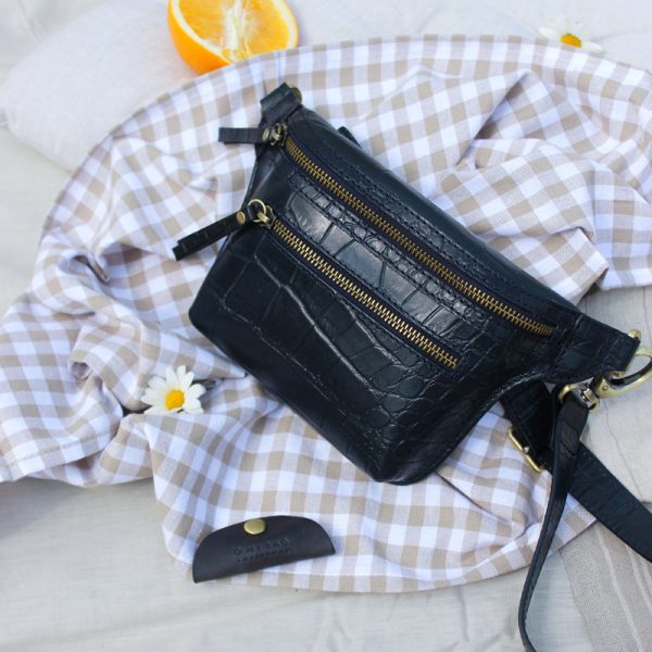 Beck's bum bag – heuptas – black classic croco leather - Afbeelding 3