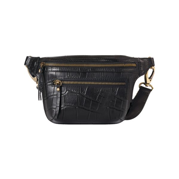 Beck's bum bag – heuptas – black classic croco leather - Afbeelding 4