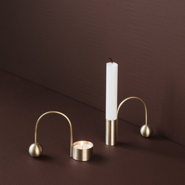 Balance candle holder - brass - Afbeelding 2