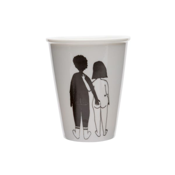 Black man & white woman - beker