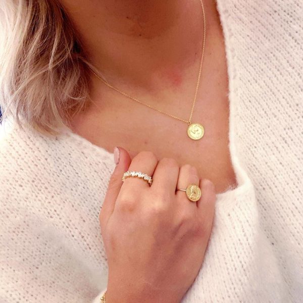 Roma vintage coin - ketting - goud - Afbeelding 3