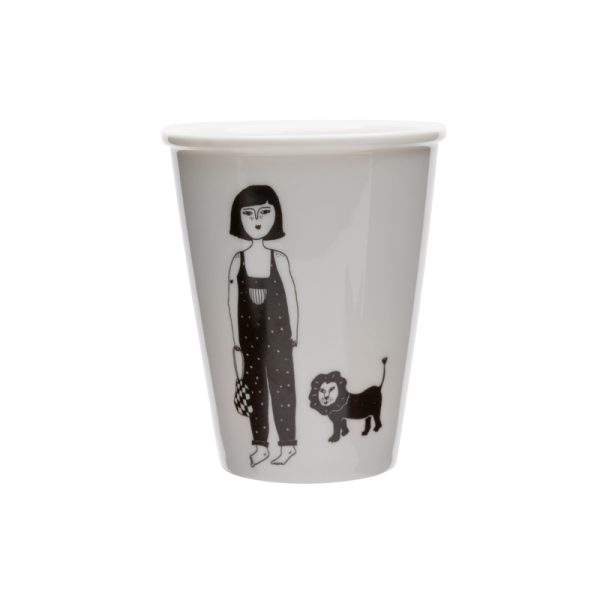 Girl with cub - beker
