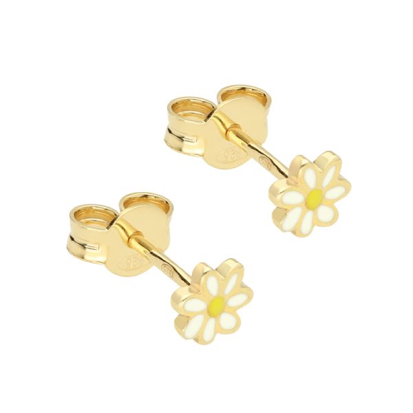 Daisy studs - oorbellen - white