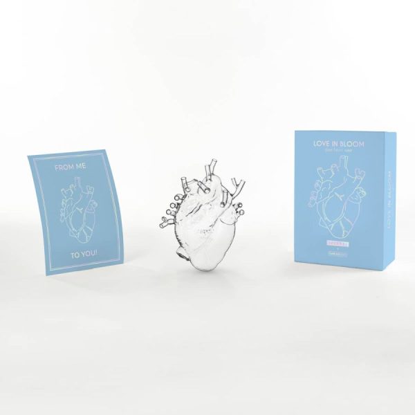 Love in bloom glass heart vase - vaas - white - Afbeelding 7
