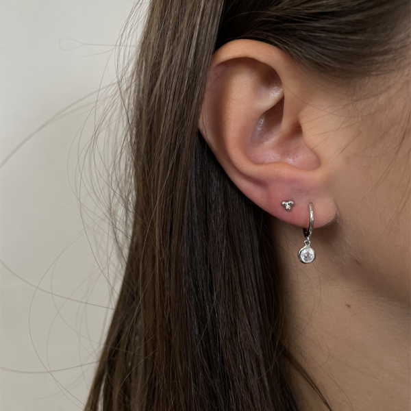 Jolie triple dot - oorbel - silver - Afbeelding 2