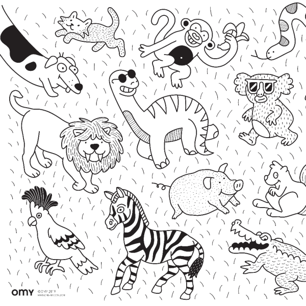 Animals pocket coloring - kleurposter - Afbeelding 2