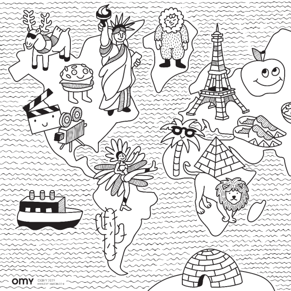 Mini atlas pocket coloring - kleurposter - Afbeelding 2