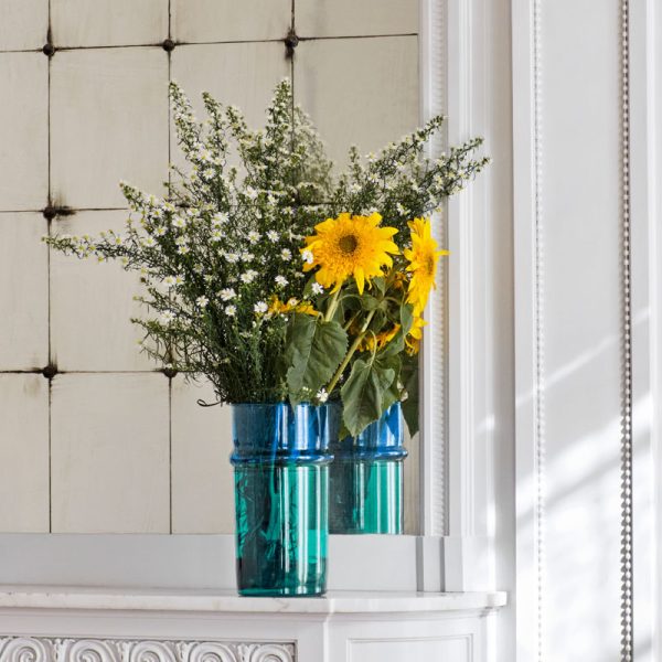 Moroccan vase - vaas  - blue and green - Afbeelding 2