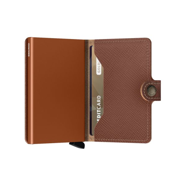 Miniwallet – portfeuille – saffiano caramel - Afbeelding 4