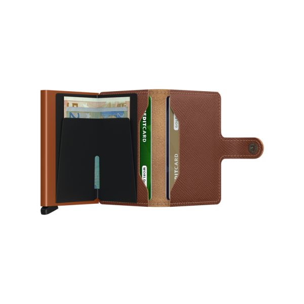 Miniwallet – portfeuille – saffiano caramel - Afbeelding 5