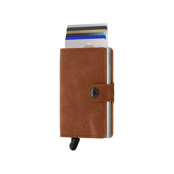Miniwallet – portefeuille – vintage cognac silver - Afbeelding 3
