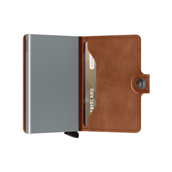 Miniwallet – portefeuille – vintage cognac silver - Afbeelding 4