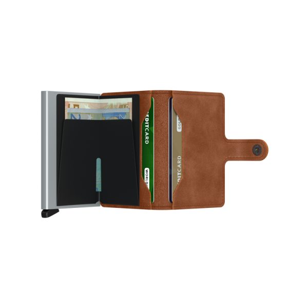 Miniwallet – portefeuille – vintage cognac silver - Afbeelding 5