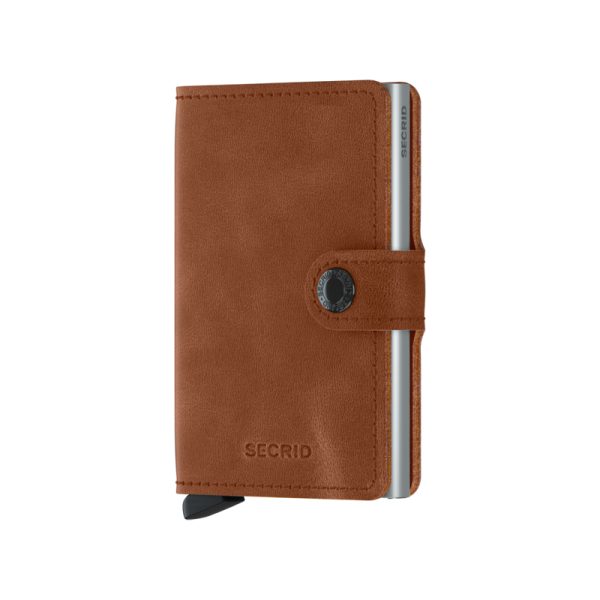 Miniwallet – portefeuille – vintage cognac silver