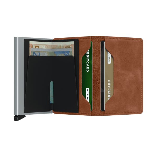 Slimwallet - portfeuille - vintage cognac silver - Afbeelding 4