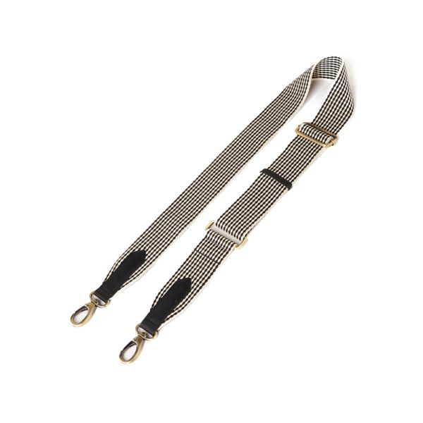 Checkered webbing strap - black classic leather - Afbeelding 2
