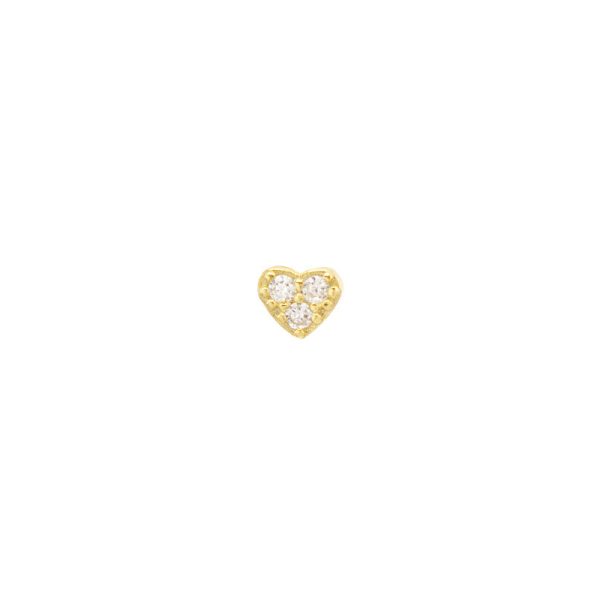 Jolie heart strass - oorbel - goud - Afbeelding 2
