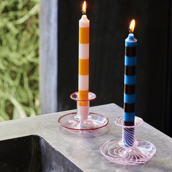 Flare stripe - kandelaar - pink - Afbeelding 2