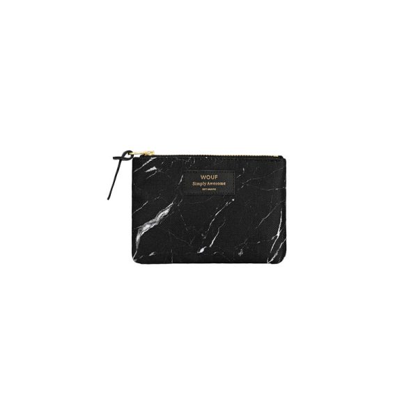 Black marble - small etui - zwart