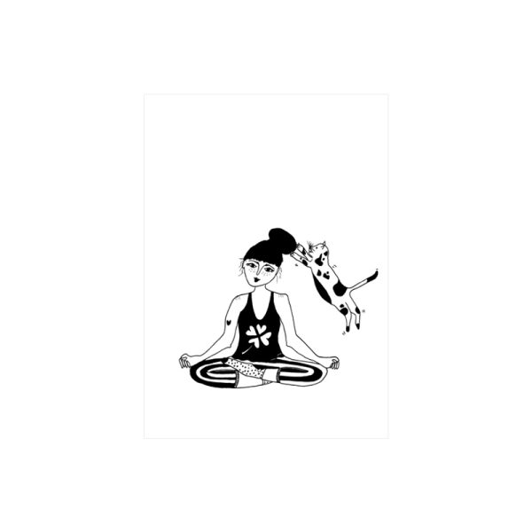 Zen with cats - postkaart