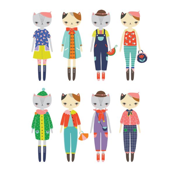 Cat fashion - magneetspel - multi - Afbeelding 4