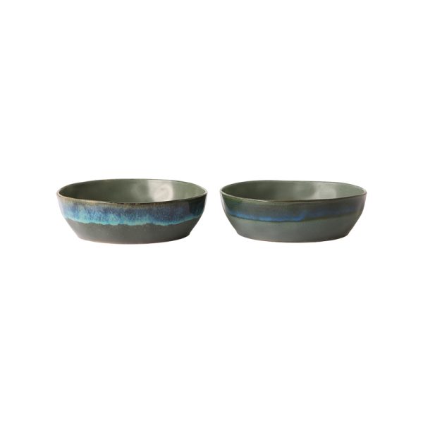 70s ceramics - pasta bord -  moss