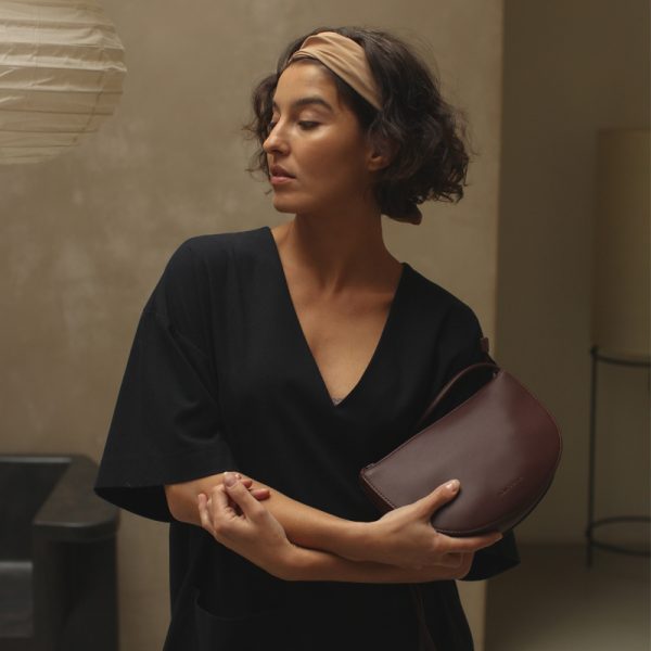 Farou half moon bag- handtas – mahogany - Afbeelding 3