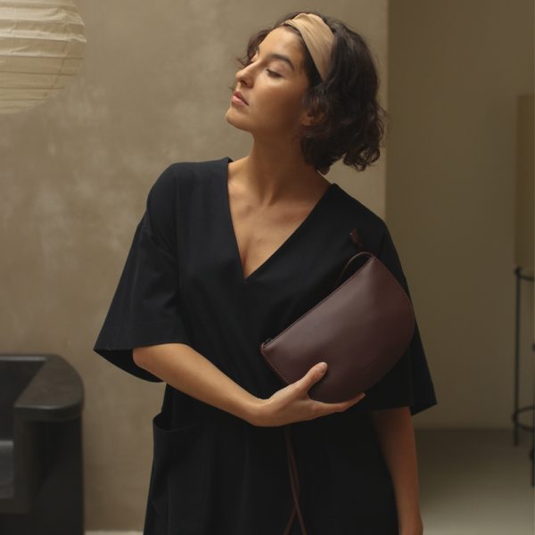 Farou half moon bag- handtas – mahogany - Afbeelding 4