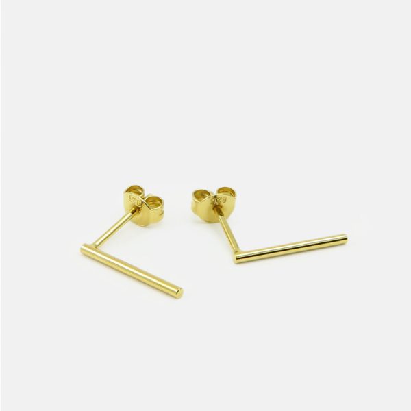 Long round stripe - oorbellen - gold - Afbeelding 2