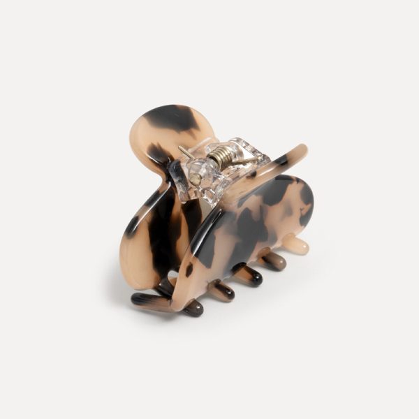 Hair clip round XS – haarspeld – light tortue - Afbeelding 2