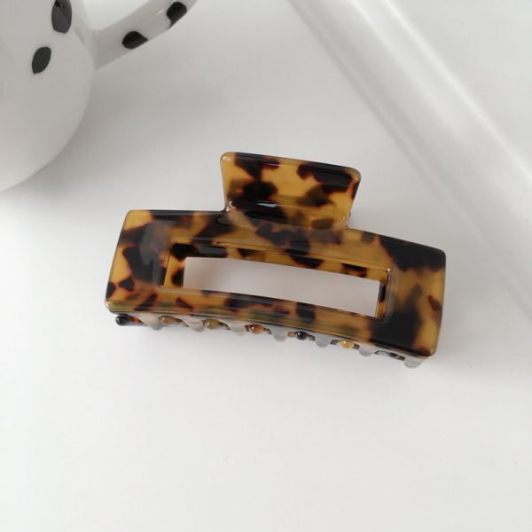 Rectangle – haarspeld – dark tortue - Afbeelding 2