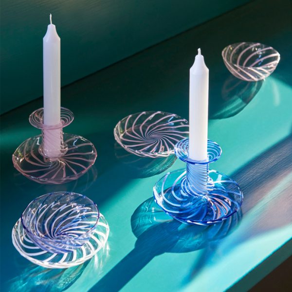 Flare stripe - kandelaar – blue - Afbeelding 2