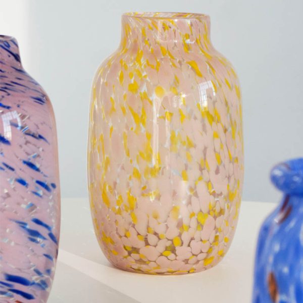 Splash vase round large - vaas - light pink and yellow - Afbeelding 2
