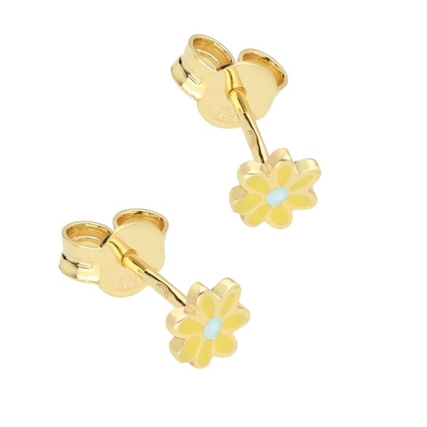 Daisy studs - oorbellen - soft yellow