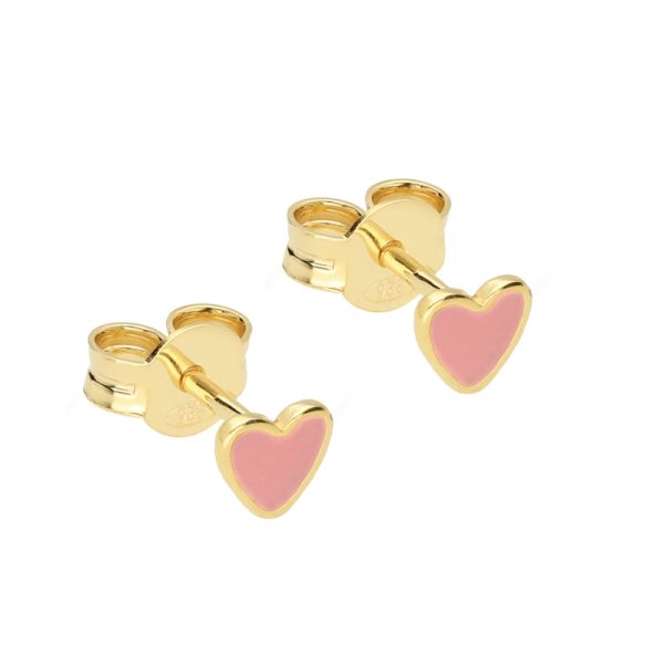 Heart studs – oorbellen – soft pink
