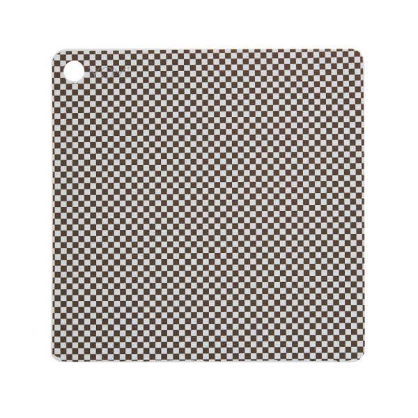 Placemat checker - blue/choko - 2 pack