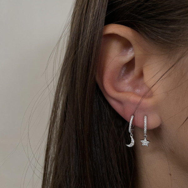 Jeanne strass star - oorbel - silver - Afbeelding 2