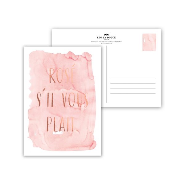 Rosé s'il vous plait - postkaart