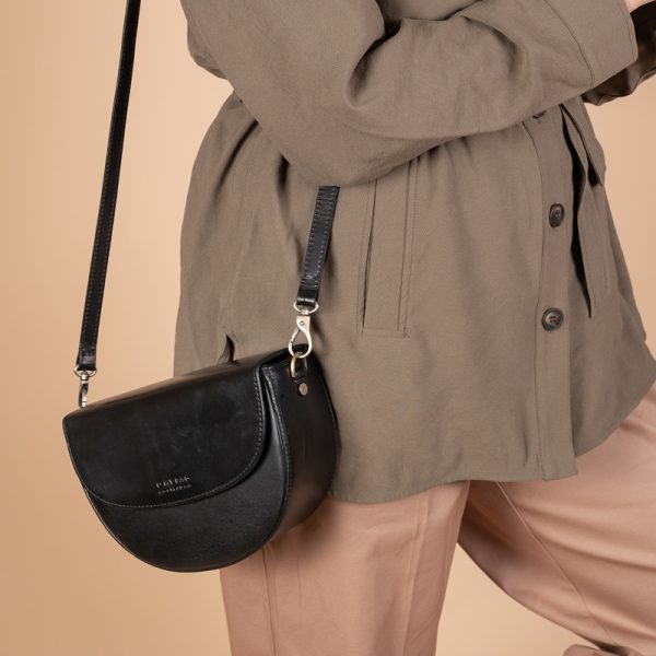 Ava – handtas – black classic leather - Afbeelding 3